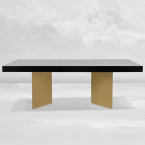 V's Dining Table in Glossy Black Top