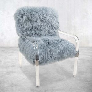 Bigfoot Occasional Chair in Grey Mongolian Fur