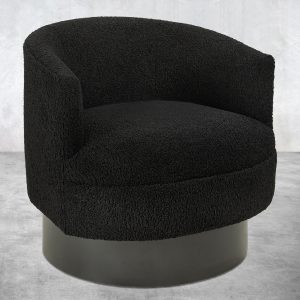 Club Chair in Matte Black Swivel Base