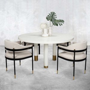 Cordoba Round Dining Table in White Washed Oak