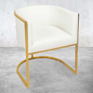 Corfu Dining Chair in Mesa White Faux Leather