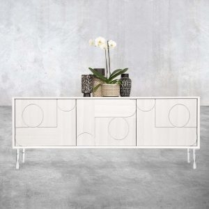 Delano 3 Door Credenza in White