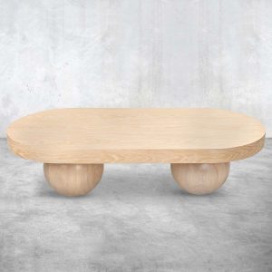 Trayh Oval Coffee Table with White Washed Oak