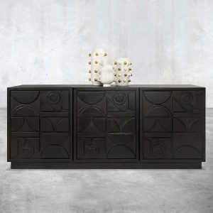 Palmia 3 Door Credenza in Ebony Stained Oak