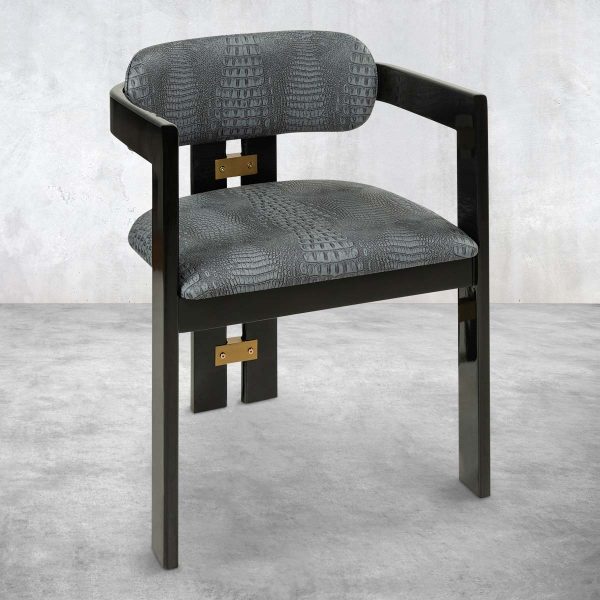 St. Germain Dining Chair in Faux Croc Fabric