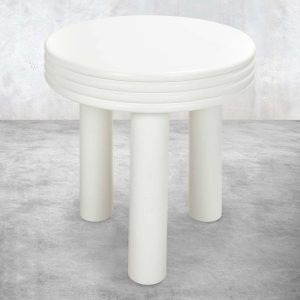 Treville Side Table in Matte White Lacuqer