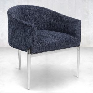 Art Deco Dining Chair in Knit Fabric