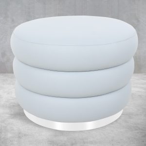 Ibiza Ottoman in Faux Leather & Chrome Base