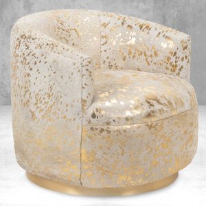 Club 2 Chair in Gold Speckled Cowhide