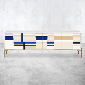 Sand & Sea Geometric Printed 4 door Credenza