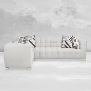 Delano 2 Piece Sectional in Boucle with Marble Sphere Legs