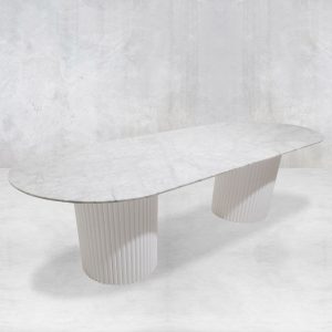 Ubud Racetrack Marble Top Dining Table