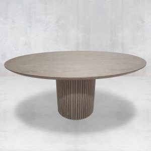 Ubud Oval Dining Table with Light Oak Top with Sealer