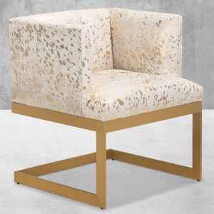 Ibiza 2 Dining Chair in Gold Speckled Cowhide