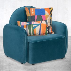 Sausalito Occasional Chair in Cyan Velvet