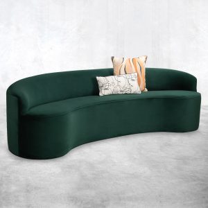 Tropical Curve Sofa in Evergreen Velvet