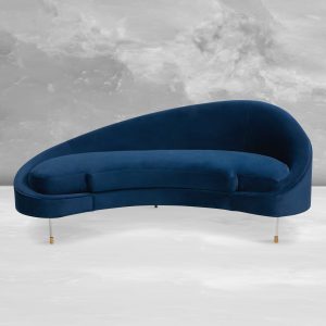 Yin Yang Sofa in Blue Cobalt Velvet